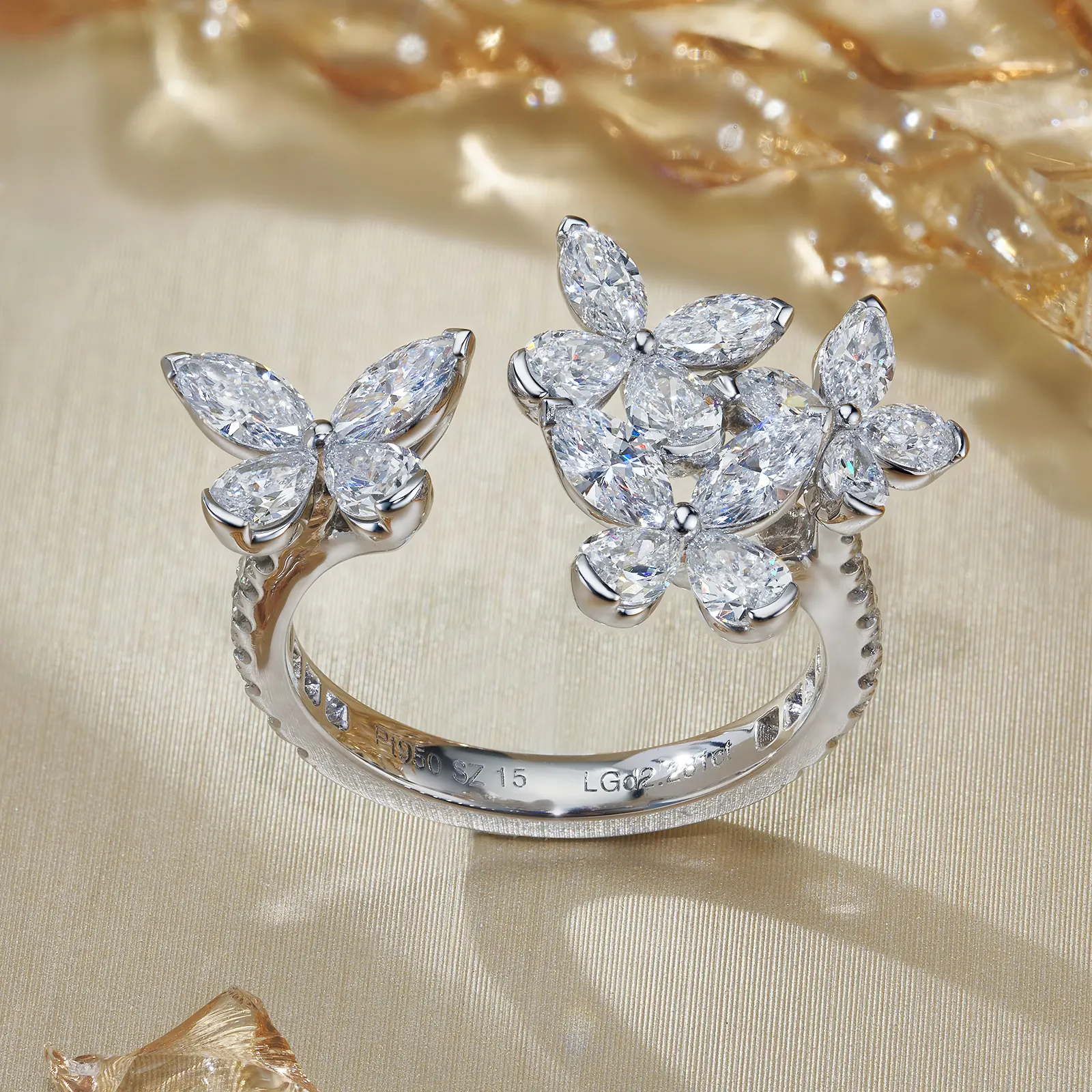 9K gold diamond ring